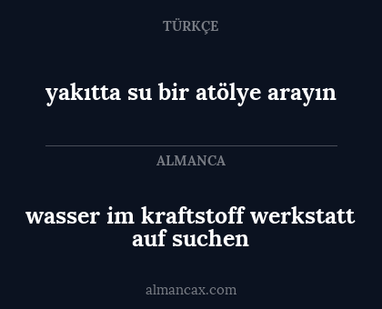 yakıtta su bir atölye arayın - wasser im kraftstoff werkstatt auf suchen