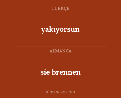 yakıyorsun - sie brennen