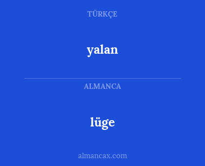 yalan - lüge