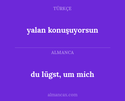 du lügst, um mich - yalan konuşuyorsun