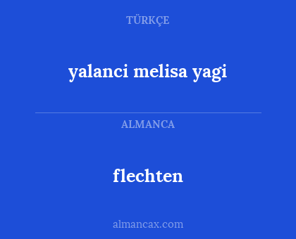 flechten - yalanci melisa yagi