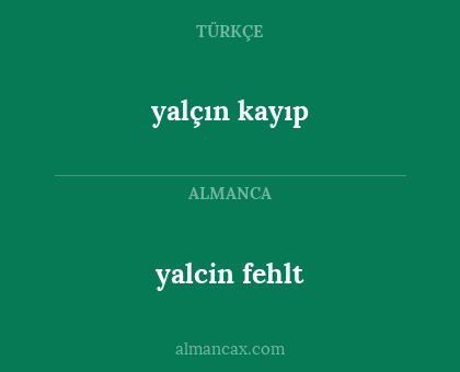 yalcin fehlt - yalçın kayıp