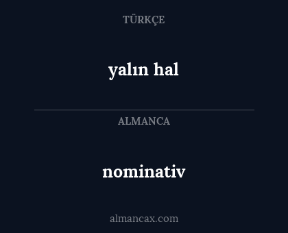 nominativ - yalın hal