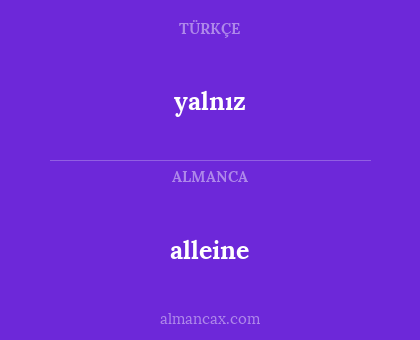 alleine - yalnız