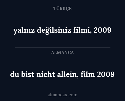 yalnız değilsiniz filmi, 2009 - du bist nicht allein, film 2009