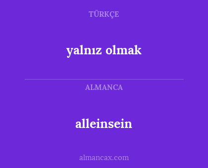 alleinsein - yalnız olmak