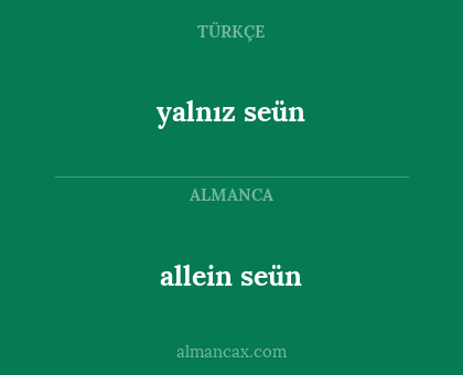 allein seün - yalnız seün