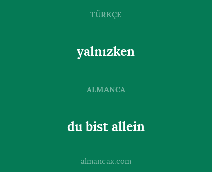 yalnızken - du bist allein