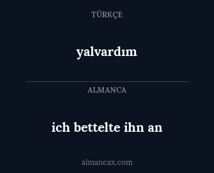 yalvardım - ich bettelte ihn an