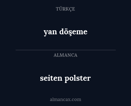 yan döşeme - seiten polster
