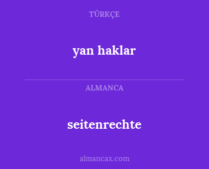 yan haklar - seitenrechte