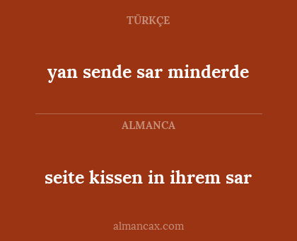 yan sende sar minderde - seite kissen in ihrem sar