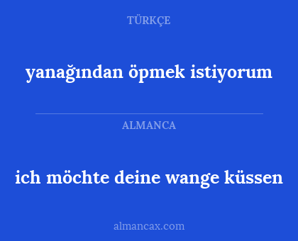 yanağından öpmek istiyorum - ich möchte deine wange küssen