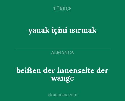 beißen der innenseite der wange - yanak içini ısırmak