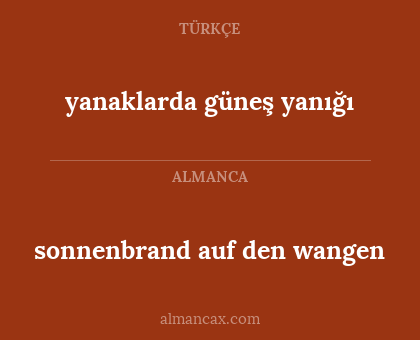 sonnenbrand auf den wangen - yanaklarda güneş yanığı