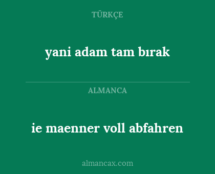 yani adam tam bırak - ie maenner voll abfahren