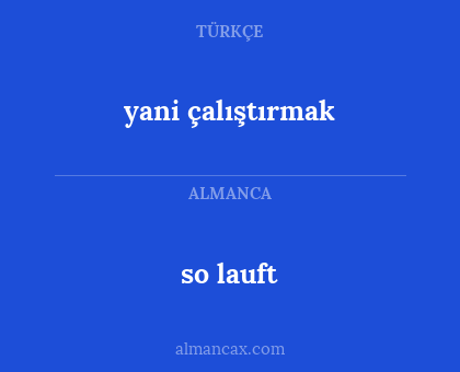 so lauft - yani çalıştırmak