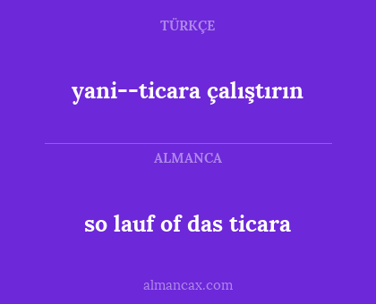 yani--ticara çalıştırın - so lauf of das ticara