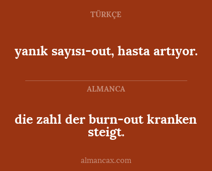 die zahl der burn-out kranken steigt. - yanık sayısı-out, hasta artıyor.