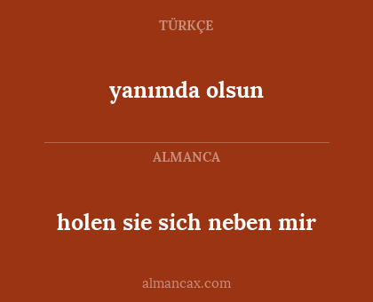 yanımda olsun - holen sie sich neben mir