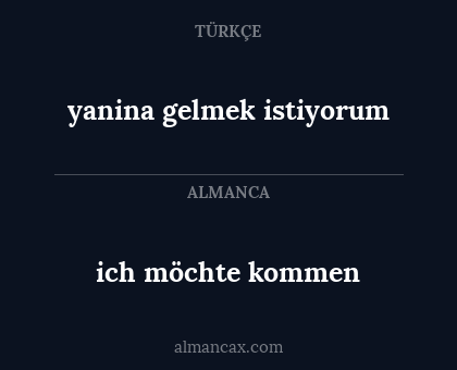 ich möchte kommen - yanina gelmek istiyorum