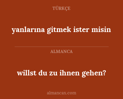 yanlarına gitmek ister misin - willst du zu ihnen gehen?