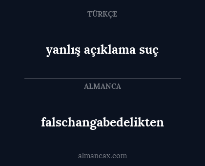 falschangabedelikten - yanlış açıklama suç