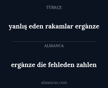 ergànze die fehleden zahlen - yanlış eden rakamlar ergànze