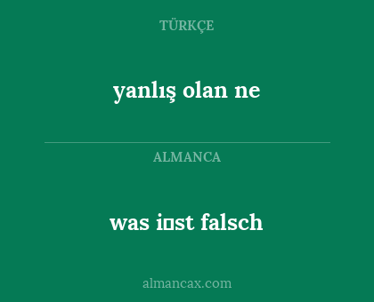 yanlış olan ne - was i̇st falsch