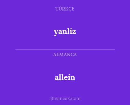 allein - yanliz