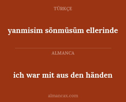 ich war mit aus den händen - yanmisim sönmüsüm ellerinde