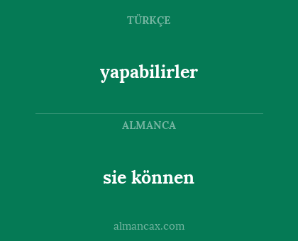 yapabilirler - sie können