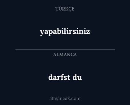 yapabilirsiniz - darfst du