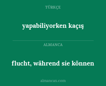 flucht, während sie können - yapabiliyorken kaçış