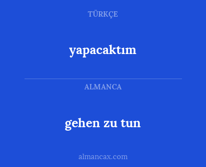 gehen zu tun - yapacaktım