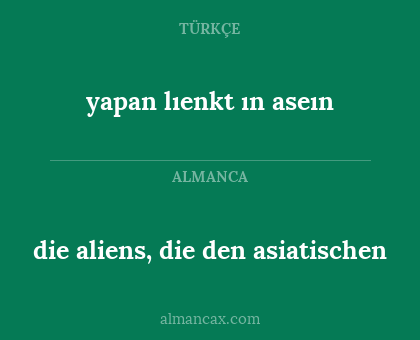 yapan lıenkt ın aseın - die aliens, die den asiatischen