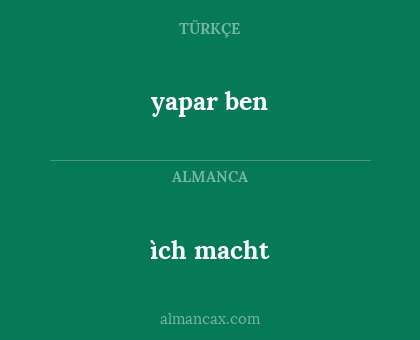 yapar ben - ìch macht