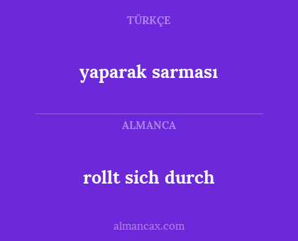 rollt sich durch - yaparak sarması