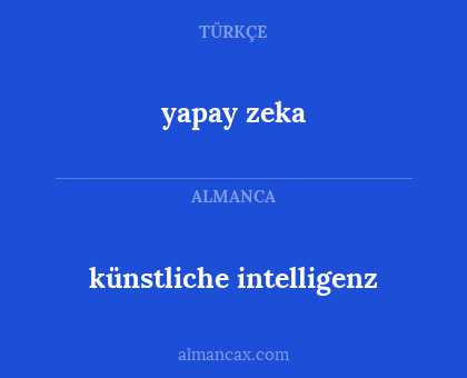 yapay zeka - künstliche intelligenz