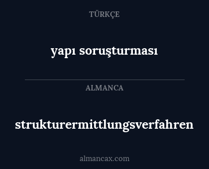 yapı soruşturması - strukturermittlungsverfahren