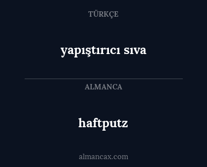 haftputz - yapıştırıcı sıva