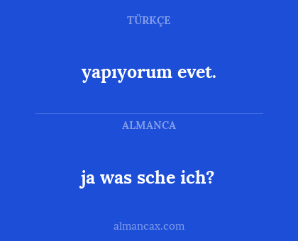 ja was sche ich? - yapıyorum evet.