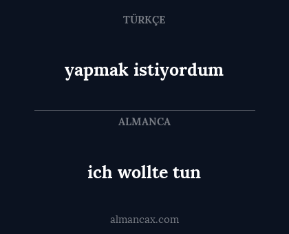 ich wollte tun - yapmak istiyordum