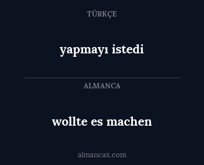 yapmayı istedi - wollte es machen