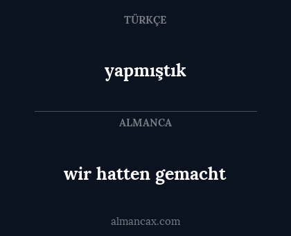 yapmıştık - wir hatten gemacht