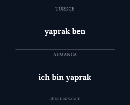 ich bin yaprak - yaprak ben