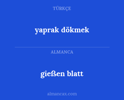 yaprak dökmek - gießen blatt