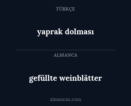 gefüllte weinblätter - yaprak dolması