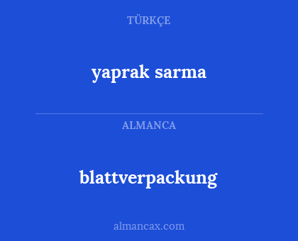 yaprak sarma - blattverpackung