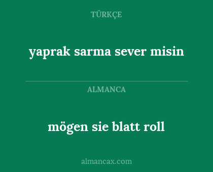 yaprak sarma sever misin - mögen sie blatt roll